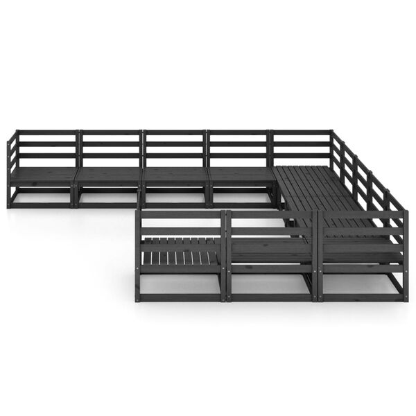 vidaXL Vrtna sedežna garnitura 11-delna trdna borovina