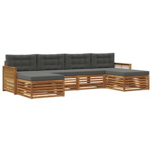 vidaXL Sedežne garniture z blazino 6 pcs Masiven les akacije