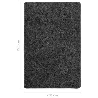 vidaXL Košata preproga temno siva 200x290 cm nedrseča