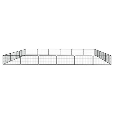 vidaXL Pasja ograda z 28 paneli črna 100x50 cm prašno barvano jeklo