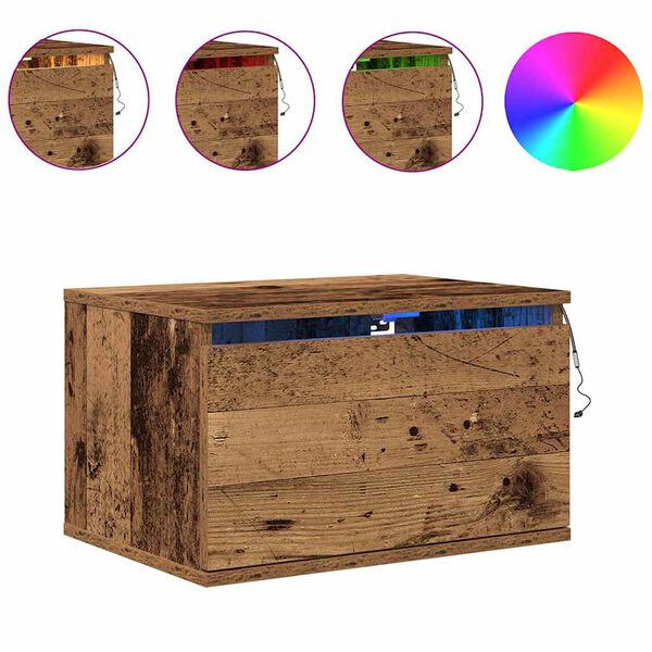 vidaXL Stenska nočna omarica Star les 50 x 36 x 30 cm Konstruiran les