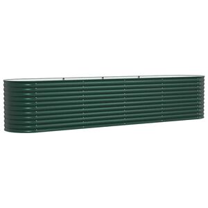 vidaXL Dvignjena gredica Zelena 400 x 80 x 81 cm Jeklo