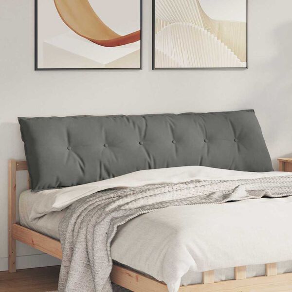 vidaXL Poglavni vzglavnik Temno siva 180 x 50 cm Mikrofiber tkanina