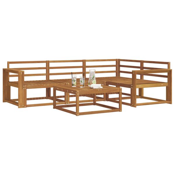 vidaXL Zunanja garnitura za sedenje 5 pcs Naravna Masiven les akacije