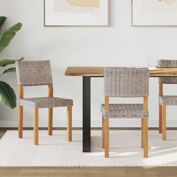 vidaXL Jedilni stol 2 pcs Kubu siva 46 x 55 x 84 cm Kubu rattan