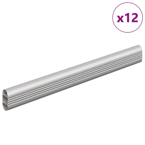 vidaXL Palica za omaro 12 pcs srebrna 764 x 15 x 29 mm
