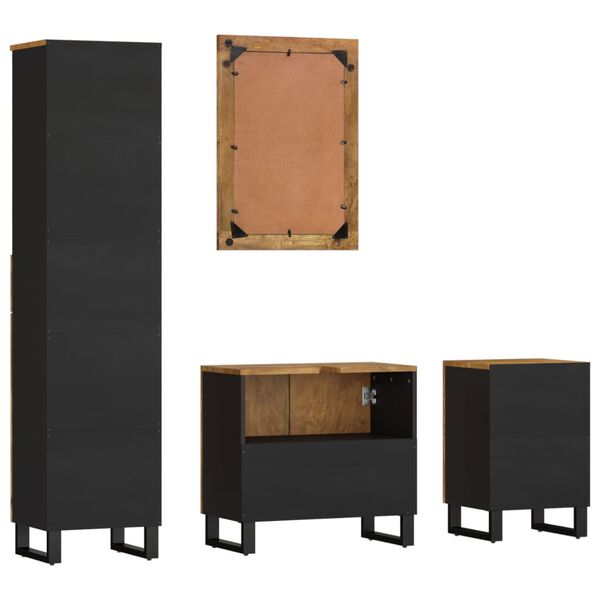 vidaXL Kopalniška garnitura 4-delna trden mangov les