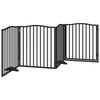 vidaXL Ograda za pse z vrati zložljiva 4 paneli črna 320 cm topolovina