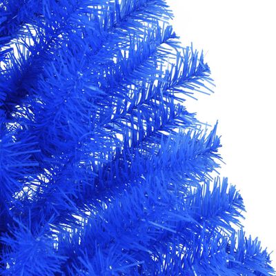 vidaXL Umetna polovična novoletna jelka s stojalom modra 150 cm PVC