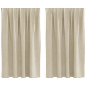 vidaXL Zatemnitvene zavese 2 pcs krema 140 x 140 cm Žamet
