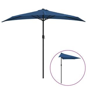 vidaXL Balkonski senčnik z aluminijastim drogom moder 270x144x222 cm