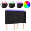 vidaXL LED posteljno vzglavje črno 147x16x118/128 cm žamet