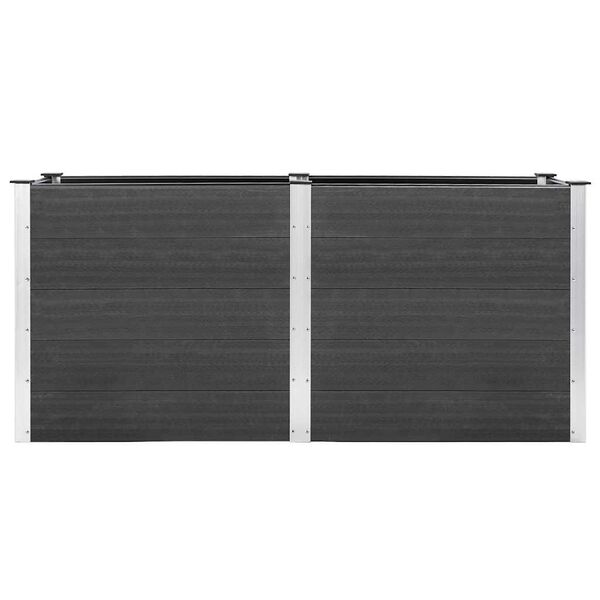 vidaXL Visoka greda 200x50x91 cm WPC siva