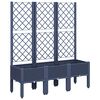 vidaXL Cvetlično korito z oporno mrežo modro sivo 120x40x142 cm PP