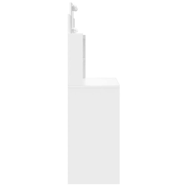 vidaXL Toaletna mizica z LED lučkami bela 96x40x142 cm