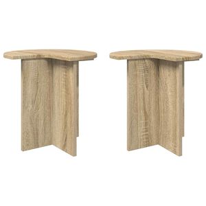 vidaXL Stranska miza 2 pcs Sonoma hrast &Oslash; 39 x 38 cm Inženirski les