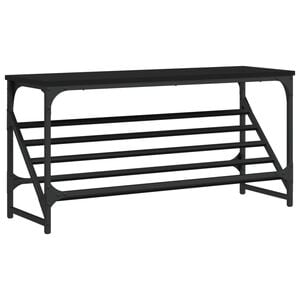 vidaXL Regal za čevlje črn 90x30x45 cm inženirski les