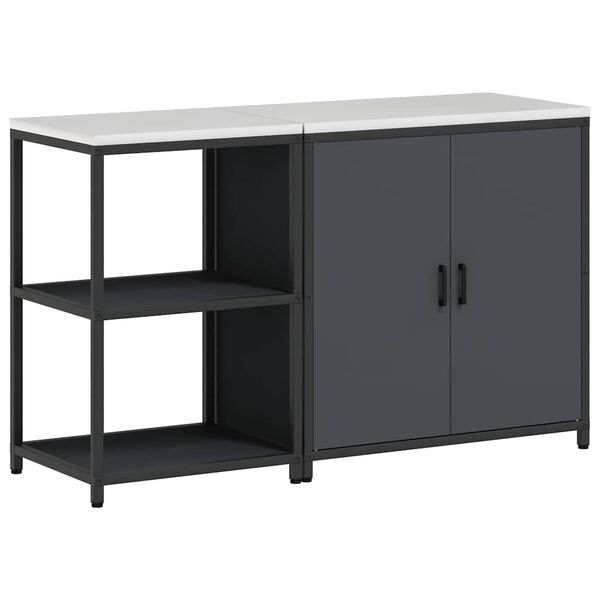 vidaXL Kuhinjski set za shranjevanje 2 pcs Antracit Mlinjeni jeklo