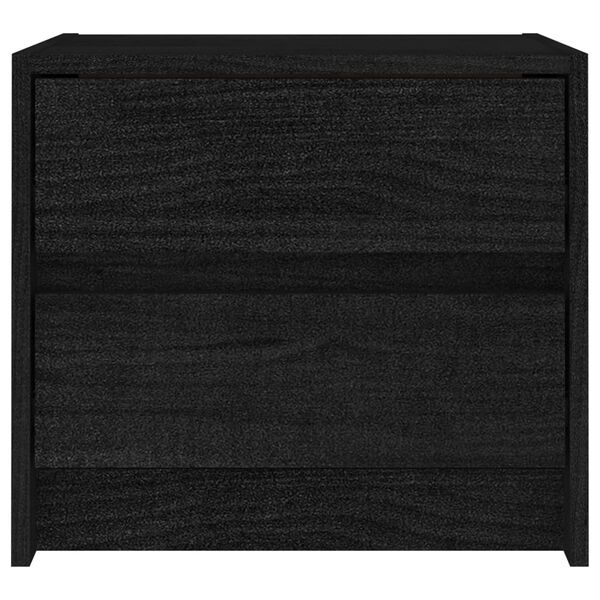 vidaXL Nočna omarica 2 kosa črna 40x30,5x35,5 cm trdna borovina