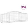 vidaXL Obokana gabionska ko&scaron;ara 50 kosov 200x50x60/80cm cinkano železo