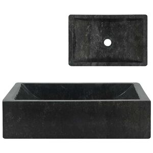 vidaXL Umivalnik 45x30x12 cm marmor visok sijaj črn
