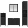 vidaXL Komplet pohi&scaron;tva za kopalnico s polico 4 pcs Črna Orehovina