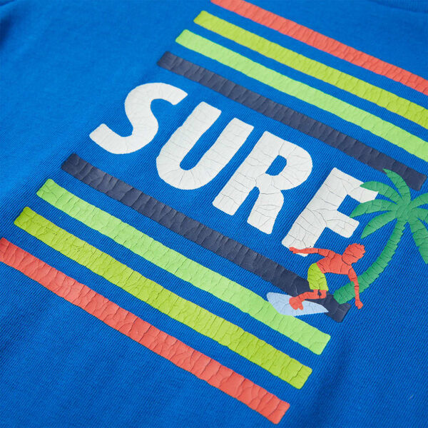 Otroška majica s kratkimi rokavi živo modra 126