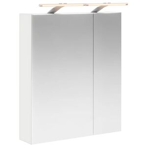 vidaXL Kopalni&scaron;ka ogledalna omara z LED lučmi Bela 60 x 14,5 x 70 cm