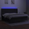 vidaXL Box spring postelja z vzmetnico LED črna 200x200 cm blago