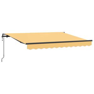 vidaXL Vlečna tenda Pe&scaron;čena 500 &times; 350 cm Tkanina in aluminij