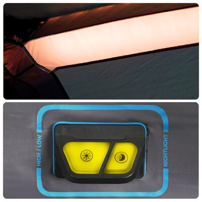 vidaXL Šotor za kampiranje z LED svetilko za 9 oseb svetlo moder