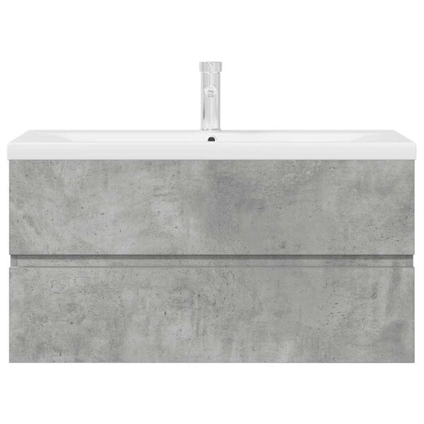 vidaXL Kopalni&scaron;ko pohi&scaron;tvo 2 kosa betonsko siv inženirski les