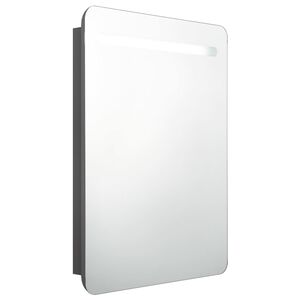 vidaXL LED kopalni&scaron;ka omarica z ogledalom siva 60x11x80 cm