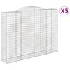 vidaXL Obokane gabion ko&scaron;are 5 kosa 300x50x220/240 cm pocinkano železo