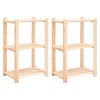vidaXL Stojalo 3-nadstropno 2 kosa 60x38x90 cm trdna borovina 150 kg
