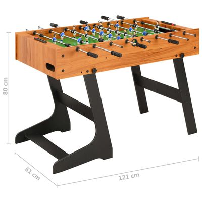 vidaXL Zložljiva miza za namizni nogomet 121x61x80 cm svetlo rjava