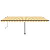 vidaXL Prostostoječa avtomatska tenda 500x350 cm rumena/bela