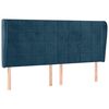 vidaXL Vzglavje z u&scaron;esi temno modra 203x23x118/128 cm žamet