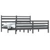 vidaXL Posteljni okvir iz trdne borovine 200x200 cm siv