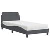 vidaXL Postelja z vzmetnico Dover temno siva 90x200 cm žamet