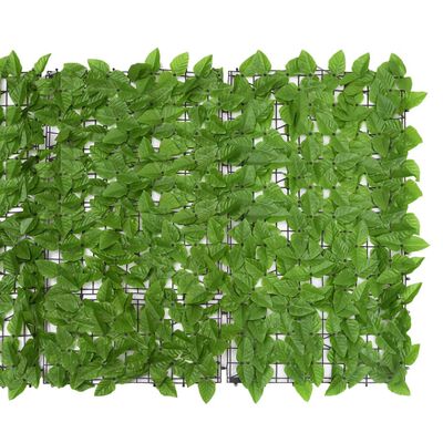 vidaXL Balkonsko platno z zelenim listjem 300x100 cm