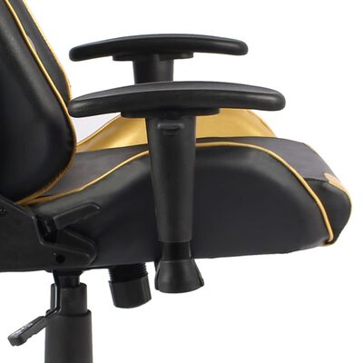 vidaXL Vrtljiv gaming stol zlat PVC