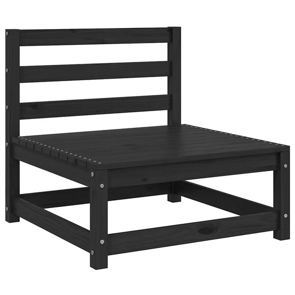 vidaXL Vrtni sredinski kavč z antracitnimi blazinami trdna borovina