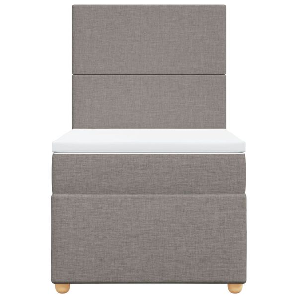 vidaXL Box spring postelja z vzmetnico taupe 100x200 cm blago