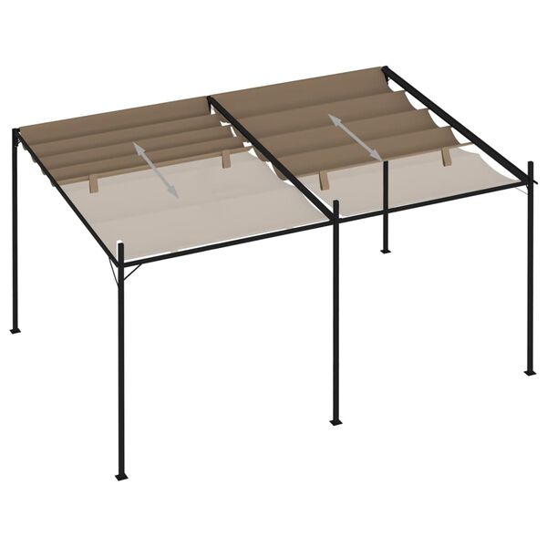 vidaXL Paviljon z zložljivo streho 400x300x233 cm taupe