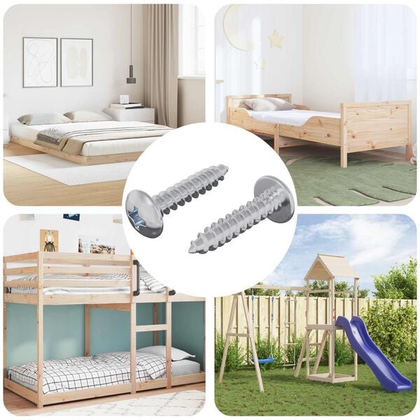 vidaXL Leseni vijaki 2 pcs srebrna M4 x 20 mm Jeklo