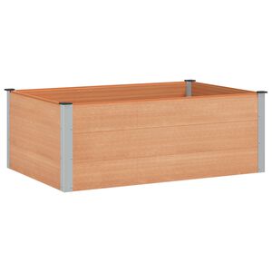 vidaXL Vrtna visoka greda Rjava 150 x 100 x 54 cm WPC in aluminij