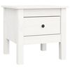 vidaXL Stranska mizica bela 40x40x39 cm trdna borovina