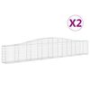 vidaXL Obokana gabionska ko&scaron;ara 2 kosa 400x30x60/80cm pocinkano železo