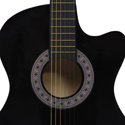 vidaXL Klasična kitara s 6 strunami črna 38"